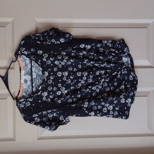 Rewind top Black floral Large